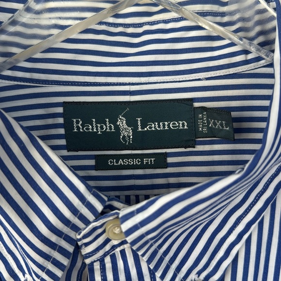 Ralph Lauren Blue and White Striped Men's Shirt Size XXL - Picture 3 of 6